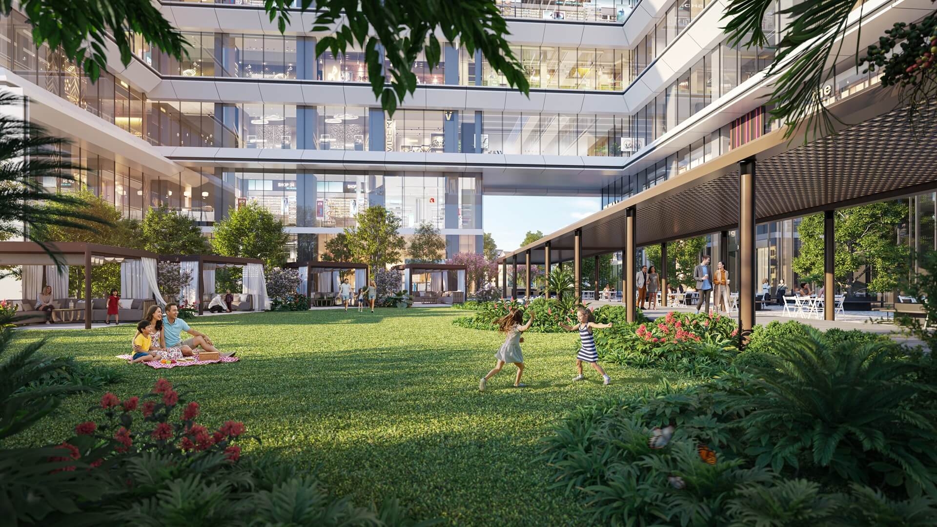 vườn cảnh quan dự án sun group ciputra